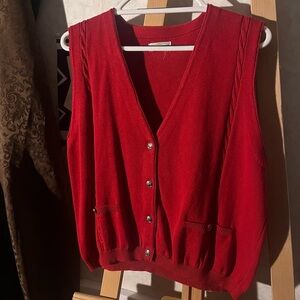 Red Button-Up Vest